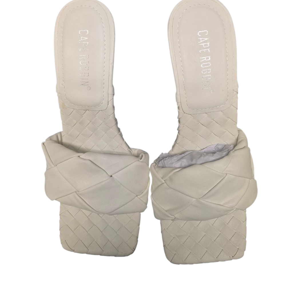 Cape Robbin Women's Cream Woven Slide Sandals